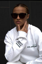 Load image into Gallery viewer, AHL Apparel Heather Grey oversized unisex sweatshirt styled on model