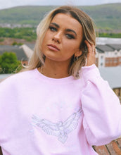 Load image into Gallery viewer, AHL Apparel pink sweatshirt with subtle eagle chest graphic