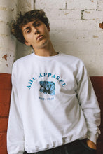 Load image into Gallery viewer, AHL Apparel white sweatshirt with blue tiger and EST 2020 print