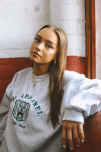 Load image into Gallery viewer, Model wearing AHL Bear Ash Grey oversized graphic sweatshirt