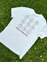 Load image into Gallery viewer, AHL Apparel white Fresh Start oversized T-shirt with strawberry graphic
