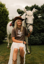 Load image into Gallery viewer, Model wearing Espresso brown unisex T-shirt by AHL Apparel
