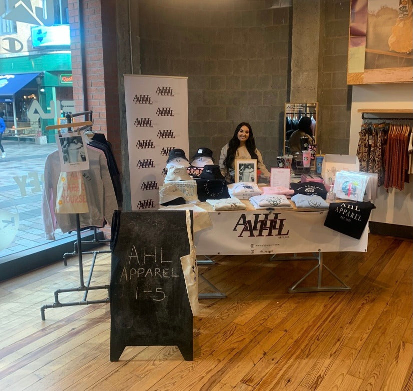 Photo of AHL market set up inside of Urban Outfitters Belfast