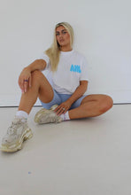 Load image into Gallery viewer, Female sitting on floor modelling white carpe diem t-shirt
