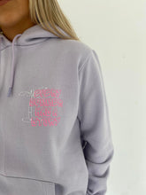 Load image into Gallery viewer, Female modelling purple every summer has a story hoodie
