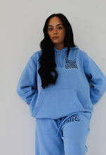 Load image into Gallery viewer, Female modelling blue see you soon tracksuit
