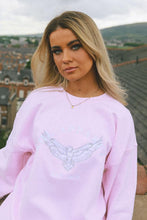 Load image into Gallery viewer, AHL Apparel Soft Pink unisex sweatshirt with eagle graphic on model

