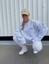 Load image into Gallery viewer, AHL Apparel oversized grey sweatshirt with chest logo and sleeve graphic

