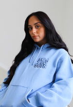 Load image into Gallery viewer, Female wearing blue sea you soon hoodie
